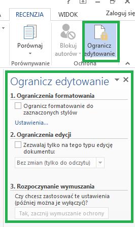 Porównanie umożliwia porównanie i znalezienie różnic pomiędzy dokumentami. Dodatkowo wspiera połączenia poprawek wielu autorów w jednym dokumencie.