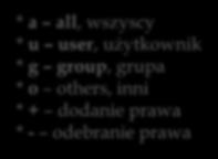 wykonywanie x 2 pisanie w 3 wykonywanie i pisanie wx 4 czytanie r 5 czytanie i wykonywanie rx 6