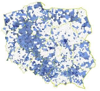 70 Dostęp do usług o najwyższych prędkościach, co najmniej 100 Mb/s, ma ponad 50% gospodarstw domowych (lokali mieszkalnych).