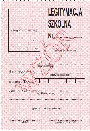 Wzór nr 21a do 17, 27 WZÓR LEGITYMACJI SZKOLNEJ DLA UCZNIÓW SZKÓŁ POLICEALNYCH I SŁUCHACZY SZKÓŁ DLA DOROSŁYCH,