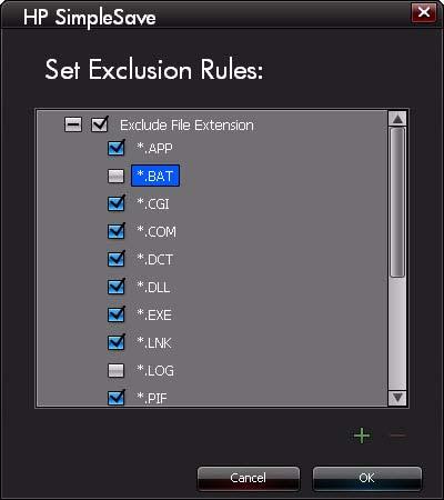 Advanced Settings (Ustawienia zaawansowane) Opcja Advanced Settings (Ustawienia zaawansowane) umożliwia określenie rozszerzeń nazw plików, które mają być uwzględniane podczas tworzenia kopii