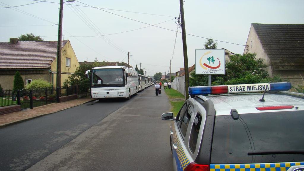 Kierowanie ruchem 30 autobusów, które przywiozły