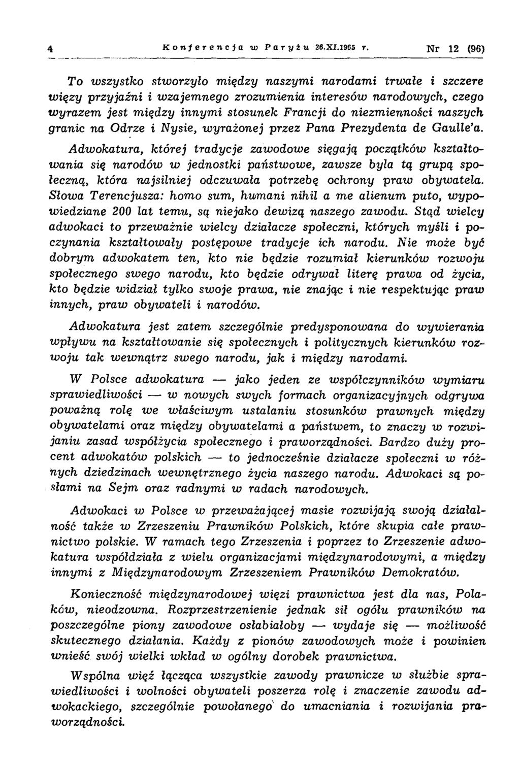 4 Konferencja u> Paryżu 26.XI.196S r.