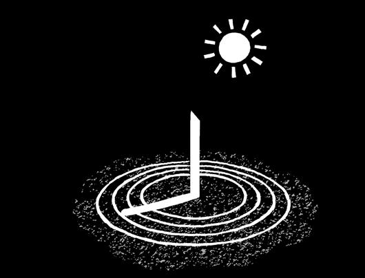 3 Ilustracja przedstawia gnomon, który rzuca cień w południe słoneczne. Napisz nazwy głównych kierunków geograficznych we właściwych miejscach. 4 Uzupełnij diagram odgadniętymi wyrazami.