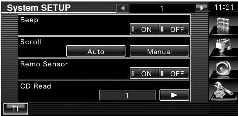 Wyświetl ekran konfiguracji systemu Dotknij na ekranie "Setup Menu" (strona 58). Skonfiguruj każdy element 4 5 Wyświetlanie kodu rejestracyjnego.