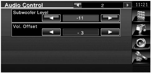 8 9 7 Powrót do ekranu "Audio Control ". 8 Regulacja głośności głośnika niskotonowego.* 9 Regulacja głośności bieżącego źródła na podstawie różnicy z oryginalnym poziomem głośności.
