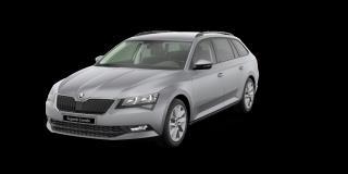 ŠKODA Superb Combi Active Kolor: Srebrny Brilliant Metalizowany Wersja wnętrza: Czarny ID Konfiguracji: 95496548 Silnik: 2,0 TDI 110 kw (150 KM) 6- biegowa manualna 4x4 SCR podstawowa: koloru