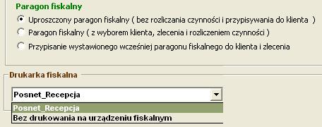 Taki paragon wymaga jedynie określenia wartości sprzedaży. Aby wystawić taki paragon należy wejść w menu w opcję "Paragony fiskalne (wydruki)".