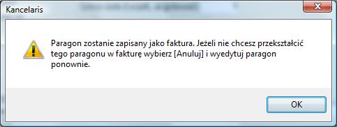 ! Jako, że kwoty na paragonie są obliczane inaczej niż na fakturach VAT do wydrukowania faktur powiązanych z paragonem powinniśmy