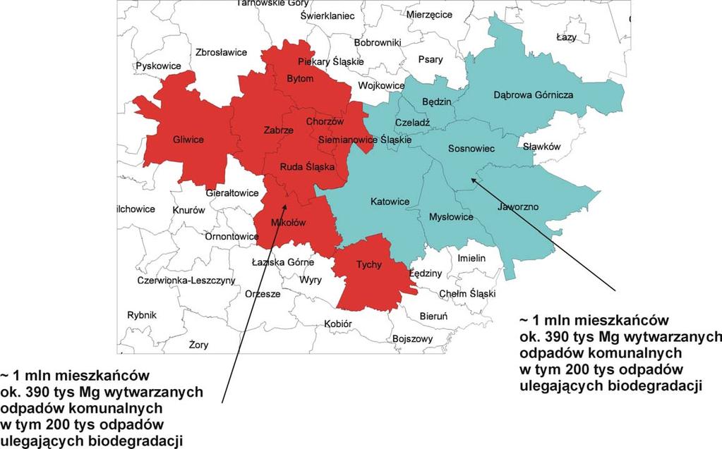 Propozycja obszarów obsługiwanych przez