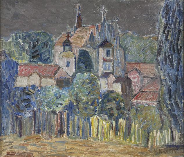 olej/płótno, 38 x 55 cm; sygn. l.d.