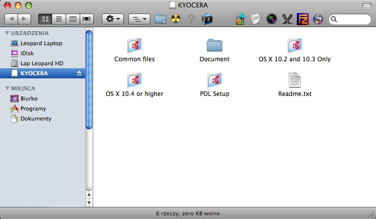 Instalacja sterownika drukarki w systemie Mac OS Poniżej przedstawiono sposób instalacji sterownika drukarki w systemie Mac OS. 1 Włącz drukarkę i komputer Macintosh.