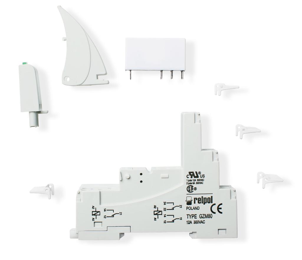 Montaż oraz demontaż przekaźnika i akcesoriów w gnieździe Przekaźniki miniaturowe Obejma wyrzutnikowa Przekaźnik elektro magnetyczny Moduł
