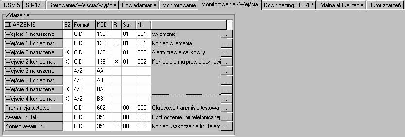 46 GSM-4/GSM-5 SATEL Rys. 22. Zakładka Monitorowanie Wejścia w przypadku modułu GSM-5.