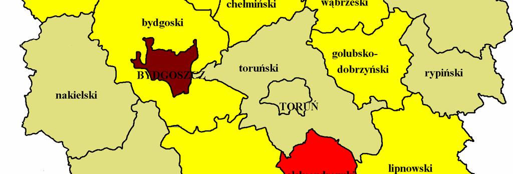 Tabele 22 i 23, oraz Mapy 9 i 10 ilustrują rozkład geograficzny zachorowań u dzieci i młodzieŝy. Tabela 22 Zarejestrowane zachorowania na nowotwory złośliwe w powiatach u płci męskiej do 19 lat w woj.