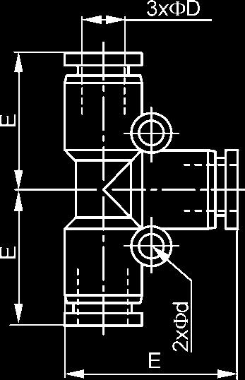 ŚREDNICACH Ф 4 I Ф 12 ELBOW CONNECTOR ФD Фd E 4-17,5 84.0050.09.04 6 3,2 19 84.0050.09.06 8 3,2 22,8 84.