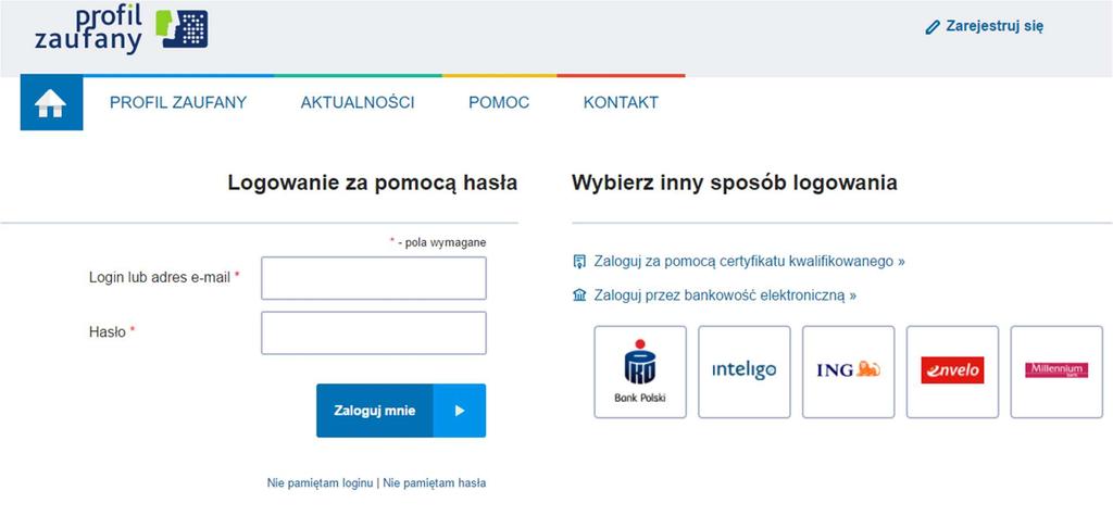 c) przez konto epuap używając Profilu Zaufanego Po zarejestrowaniu konta epuap, które zakłada się nieodpłatnie, imienne, przez Internet.