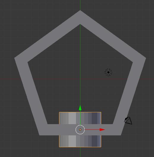 Krok 2 Wycinamy bramę. Tworzymy nowy cylinder o parametrach: Vertices: 32 Radius: 3 Deph: 5 X:0.0, Y:0.