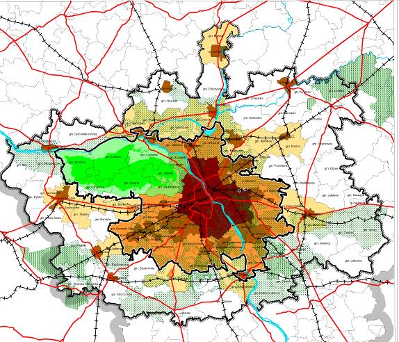 Idea DELIMITACJI: Delimitacja Obszaru Metropolitalnego Warszawy efektywne wykorzystanie przestrzeni, rozumianej jako układ sieci i funkcji jednostek osadniczych w powiązaniu z systemami