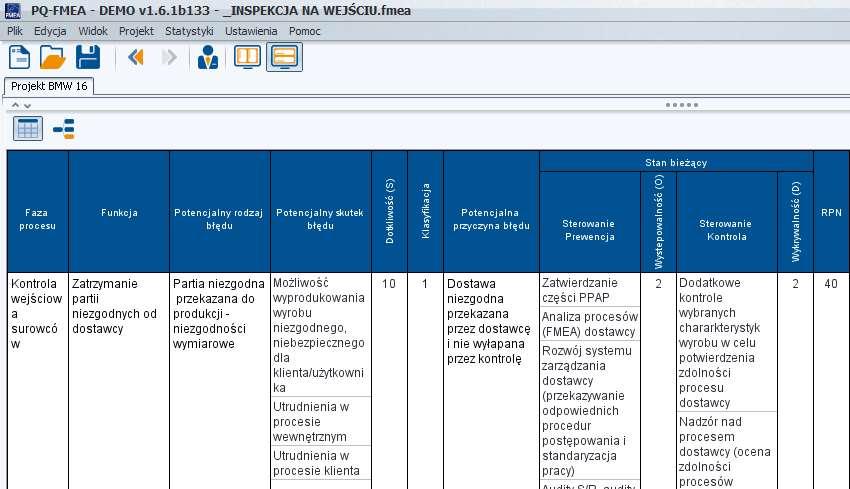 Przebieg analizy (1) 1.