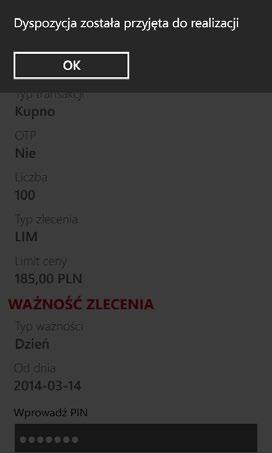 zalogowaniu przesuń ekran aplikacji w prawo) wyświetlona zostanie Lista instrumentów.