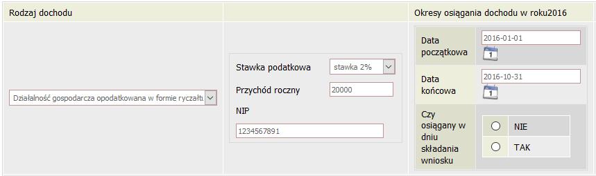 EKRAN 3B DOCHODY OPODATKOWANE W FORMIE RYCZAŁTU EWIDENCJONOWANEGO LUB KARTY PODATKOWEJ Ekran 3B zostanie wyświetlony, jeżeli na Ekranie 2 zaznaczyłeś TAK w kolumnie B.