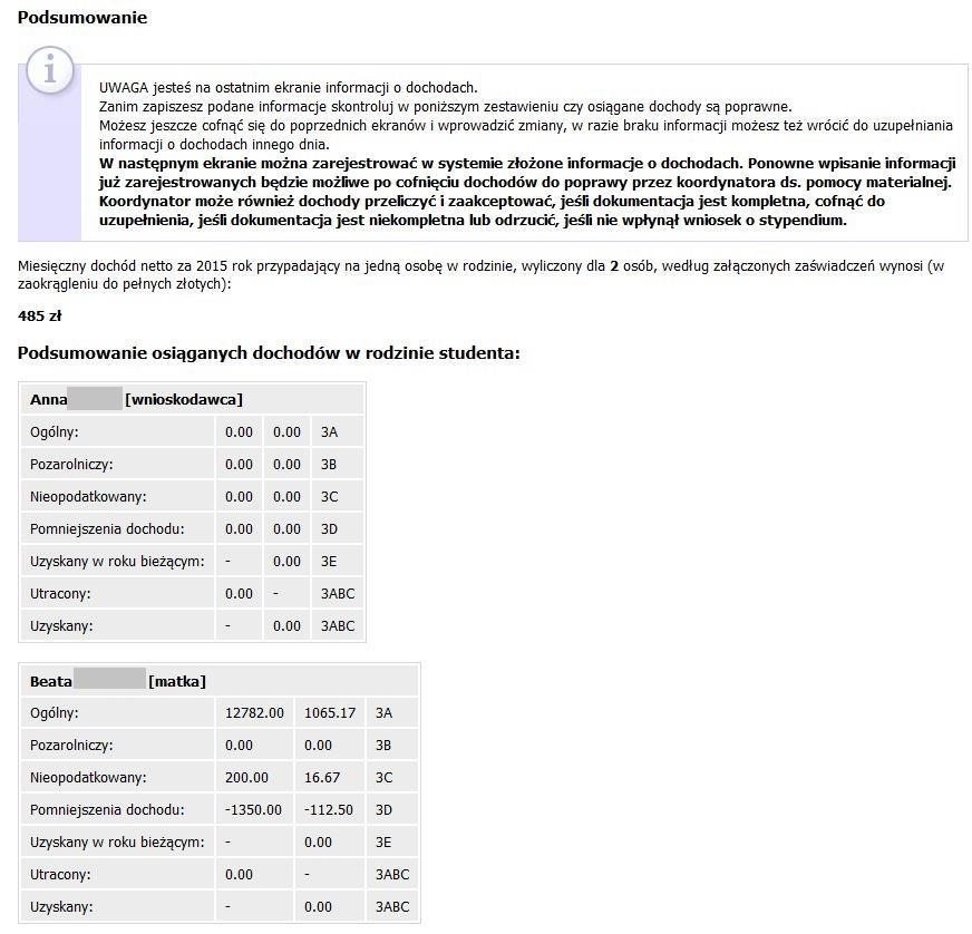 EKRAN 7 PODSUMOWANIE Na tym ekranie zobaczysz zestawienie podsumowujące składane przez Ciebie oświadczenie.