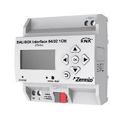 76 Sterowanie oświetleniem i ściemnianie Sterowanie oświetleniem i ściemnianie DALI DALIBOX Interface 64/32 1CH Interfejs KNX-DALI na szynę DIN (szer. 4.