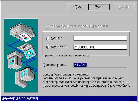 si pliki instalujce Windows NT (przewa*nie D:\I386, uwzgldniajü, *e D: jest czytnikiem CD-ROMu). 10. Spis Poáczenia sieciowe ( Network Bindings ) nie potrzeba zmieniaü.