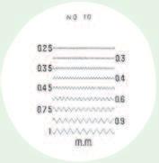 Średnice0,1; 0,2; 0,3; 0,4; 0,; 0,6; 0,7; 0,8; 0,9: 1; 1,; 2; 2, mm 183-109 Skala 0 20 mm (Odczyt