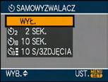 Robienie zdjęć z samowyzwalaczem Czynności zaawansowane (robienie zdjęć) 4 Naciśnij spust migawki do połowy, aby ustawić ostrość, a następnie wciśnij go do końca, aby zrobić zdjęcie.