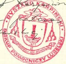 124 Monografia rzymskokatolickiej parafii św. Mikołaja w Grabowcu, tom II 11.13. Kamiński Zygmunt, 1933-2010, sufragan lubelski Sufragan lubelski (1975-1984).