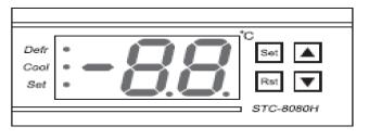 Instrukcja obsługi regulatora temperatury STC-8080H: Wygląd panelu: Funkcje sterownika: 1.