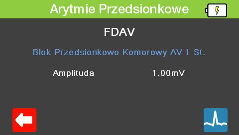 3.1.2 Arytmie Wciśnięcie klawisza F2 w menu EKG przechodzi do ekranu arytmii.