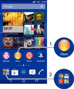 1 Dostęp do aplikacji za pomocą skrótu 2 Dostęp do folderu zawierającego aplikacje Jak dodać skrót do aplikacji do ekranu głównego 1 Dotknij pustego obszaru na ekranie Ekran główny i przytrzymaj go,