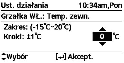 2. Ustawienia działania Temperatura zewnętrzna