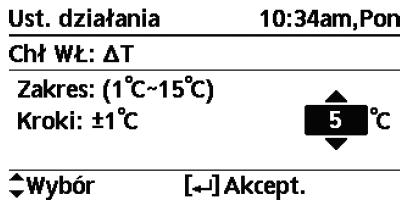 2. Ustawienia działania Chłodzenie DT dla chłodzenia 1 C