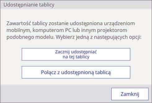 B Wprowdź kod PIN dl projektor, z którym m być nwiązne połączenie. Po wprowdzeniu nieprwidłowego kodu PIN 10 rzy w ciągu 10 minut, nie możn połączyć się z tblicą przez trzy minuty.