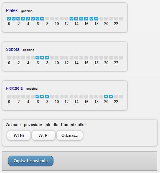 pole (zaznaczone) temperaturę nocną.