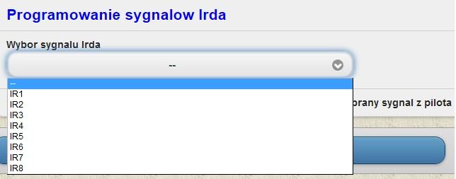 Sterowanie IR (Autotimer IR) Układ GSMTRONIK pozwala na zapisanie 8-sygnałów