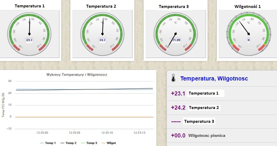 Panel WWW (On-line) W tej sekcji mamy możliwość monitoringu całego układu