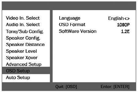 Owner s manual OSD Setup 1. Press the OSD button on the remote control. The menus will be shown on your video display. 2.