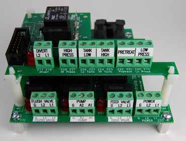Upper Board Switch LEDs Illuminate when switches close. TB-3 Assembly Divert/ Alarm Dry Contact or 110/240 VAC High Pressure Alternate wiring for single level switch.