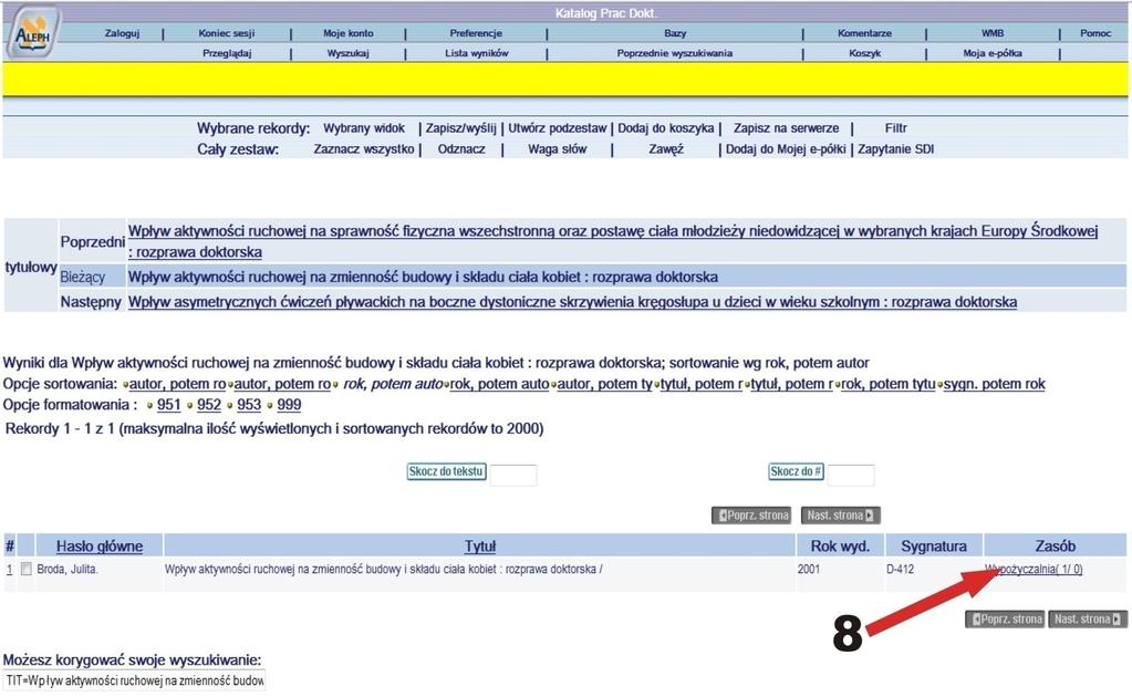 ZAMAWIANIE PRACY DOKTORSKIEJ WG TYTUŁU Po wybraniu