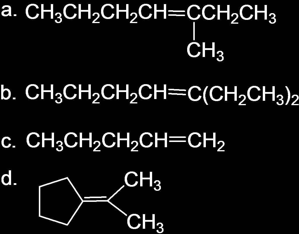 7. Jakie związki karbonylowe i ylidy zastosujesz do otrzymania niżej podanych alkenów: 8.