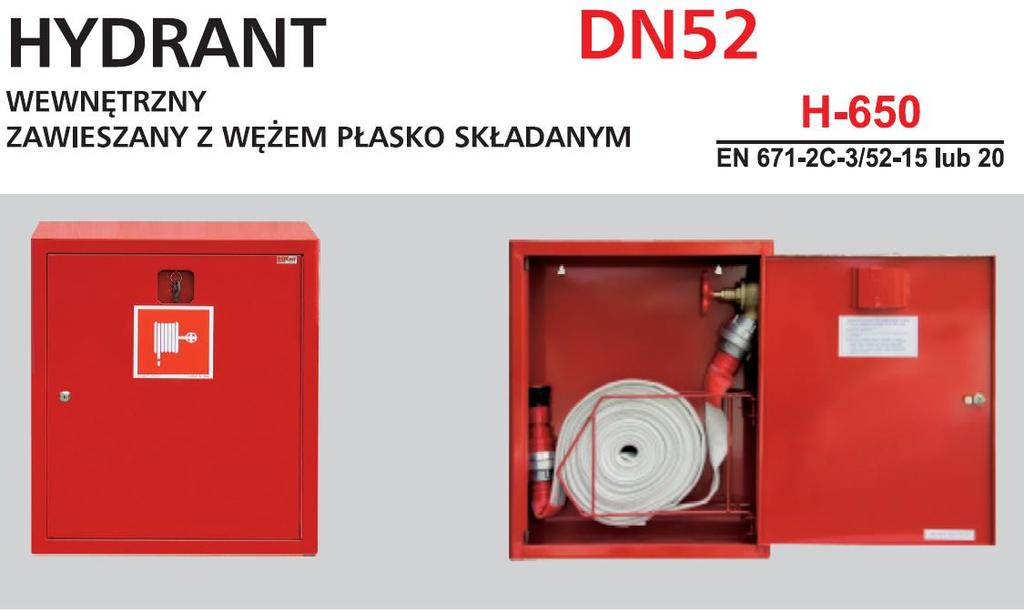 Charakterystyka sposobów użycia sprzętu gaśniczego: Hydrant wewnętrzny - Hydrant wewnętrzny jest to zawór zainstalowany na specjalnej sieci wodociągowej obudowany szafką i wyposażony w wąż pożarniczy