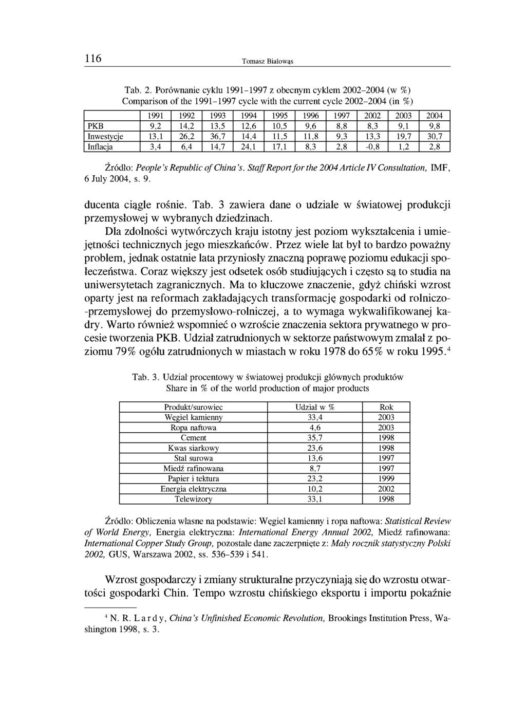 116 Tomasz Białowąs Tab. 2.