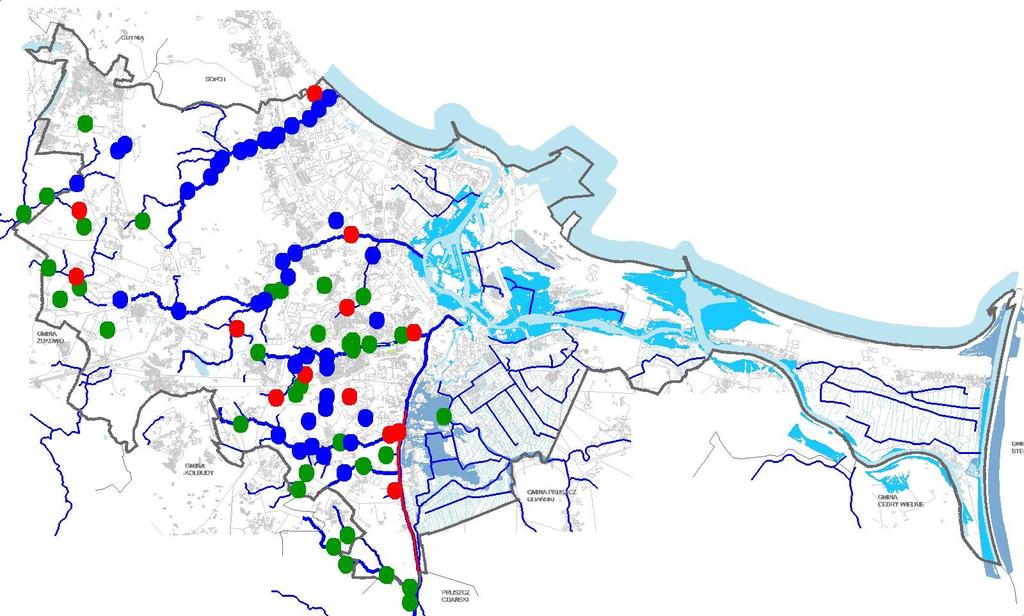 Infrastruktura techniczna ochrona przeciwpowodziowa ZBIORNIKI RETENCYJNE: 44 9 33 ISTNIEJĄCE PRZED 2007 R.