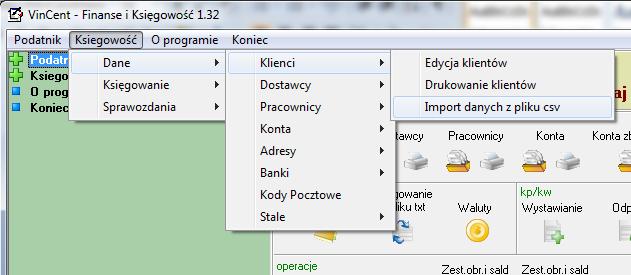 Po wybraniu opcji importu otworzy się okienko parametrów Opis pól Plik wejściowy (csv) Plik wyjściowy (błędy) Grupa klientów Forma