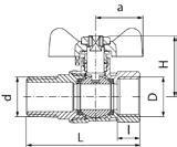 motyl PN20 Wymiary Wymiar D l L a H d ALTH-715471 1/2" G 1/2" 12